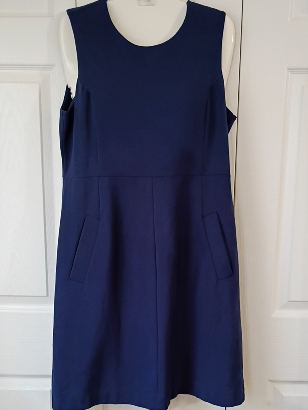 Lands' End Navy Sleeveless Midi Shift Dress Size 14P